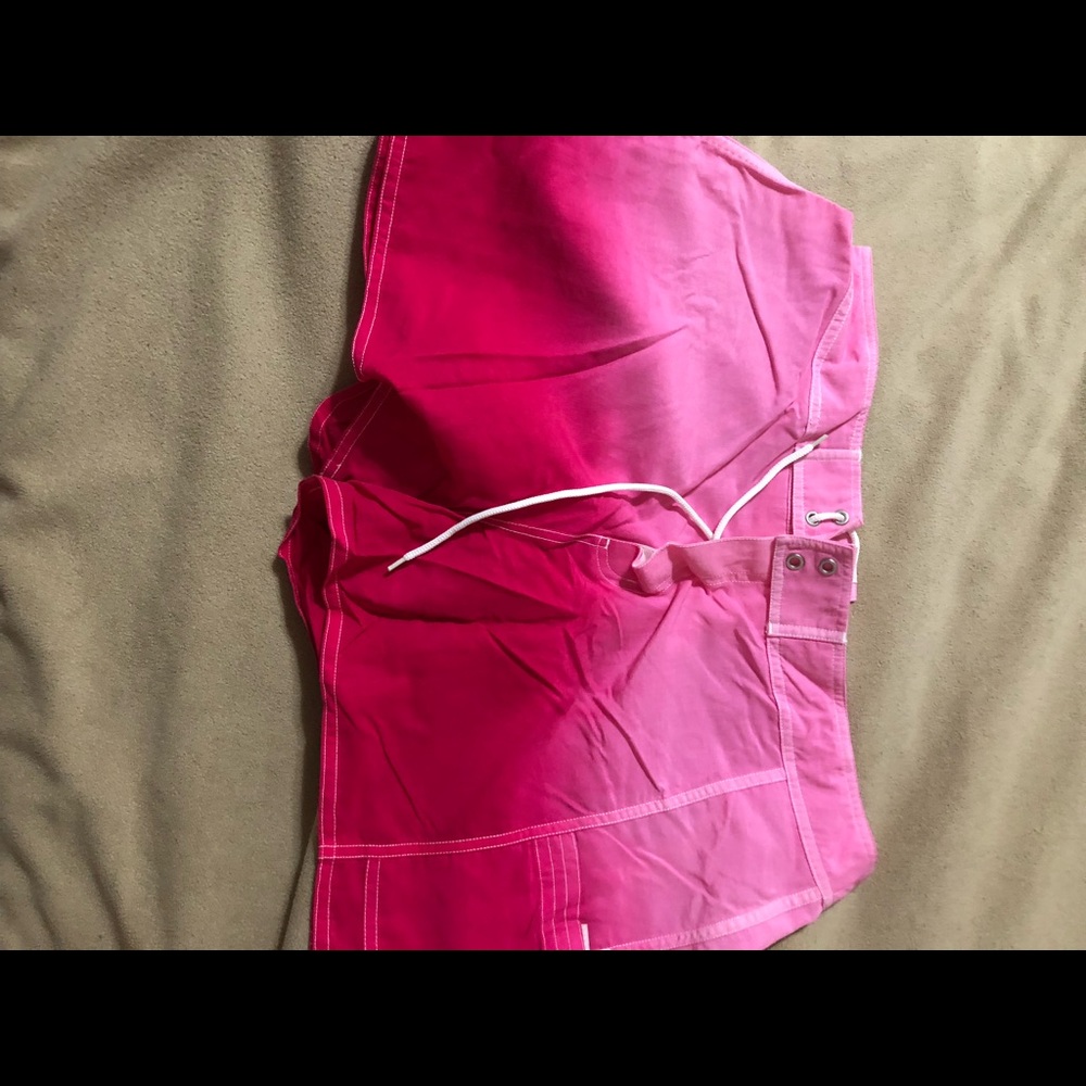 Ombré pink low rise surfer shorts